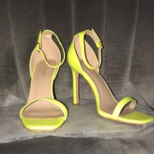 Pretty Little Thing neon yellow heels